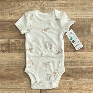 Carter's White and Green Floral Bodysuit